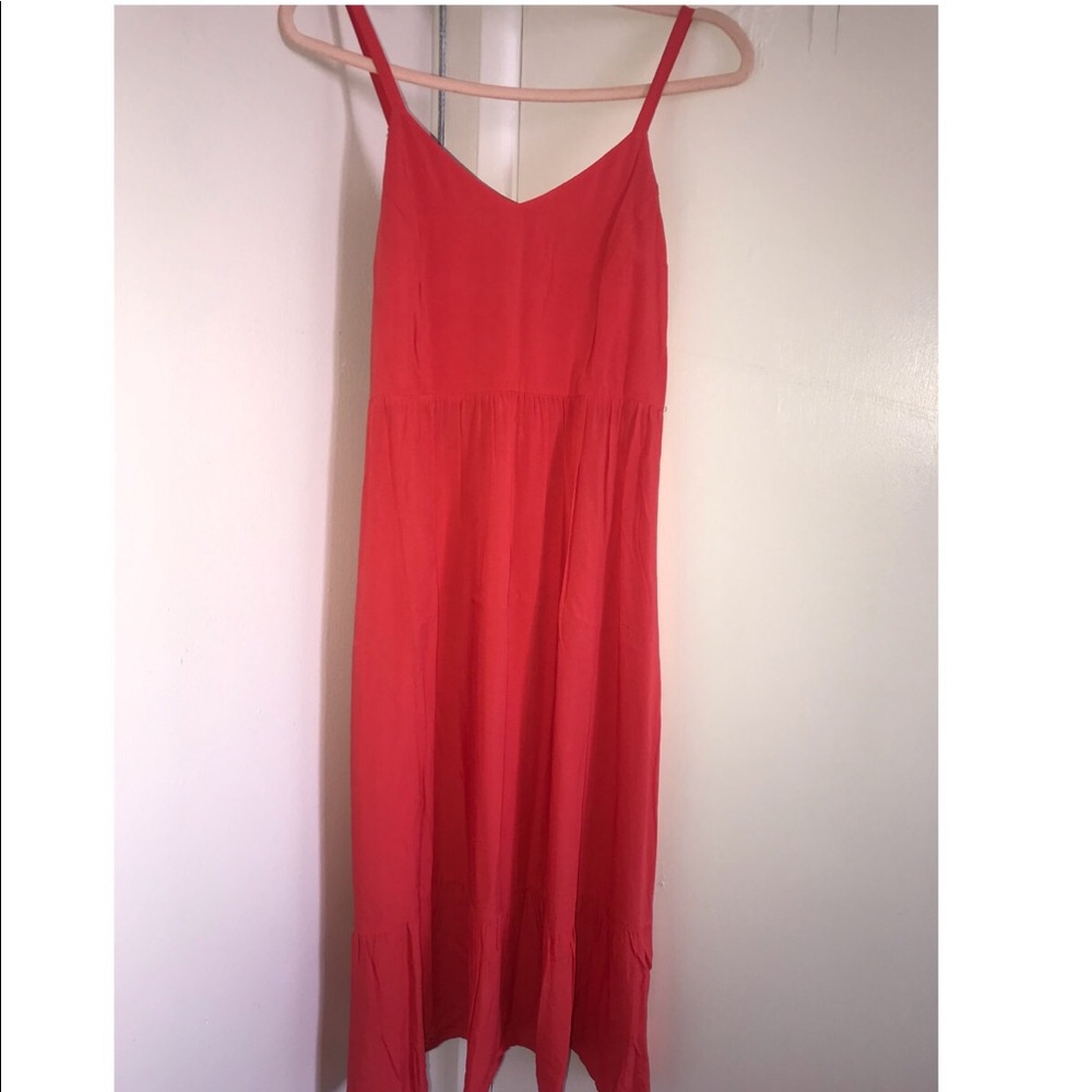 Long red dress